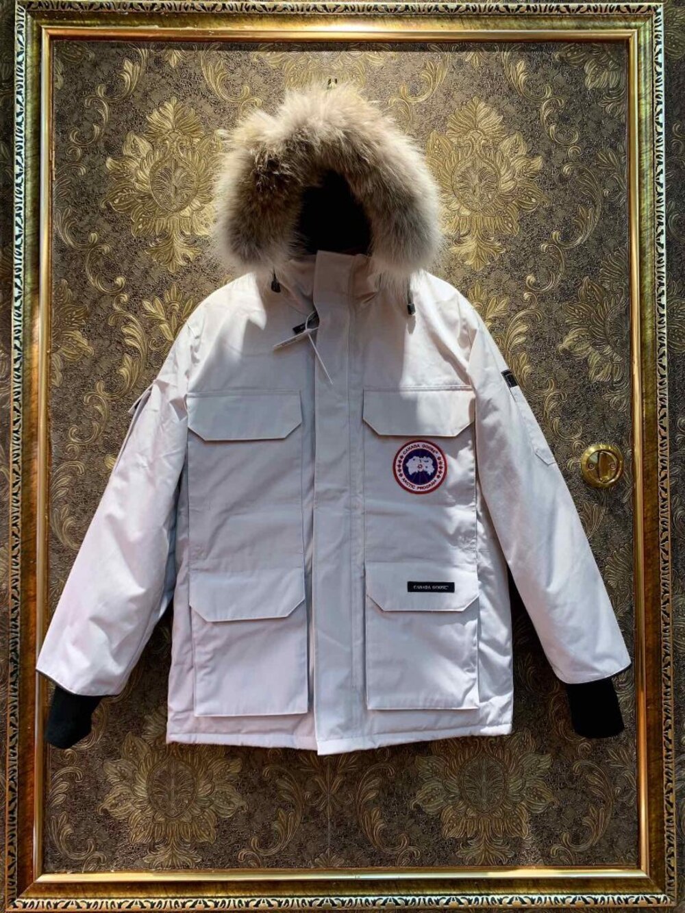 Canada Goose Expedition White Fur Hood Parka Jacket